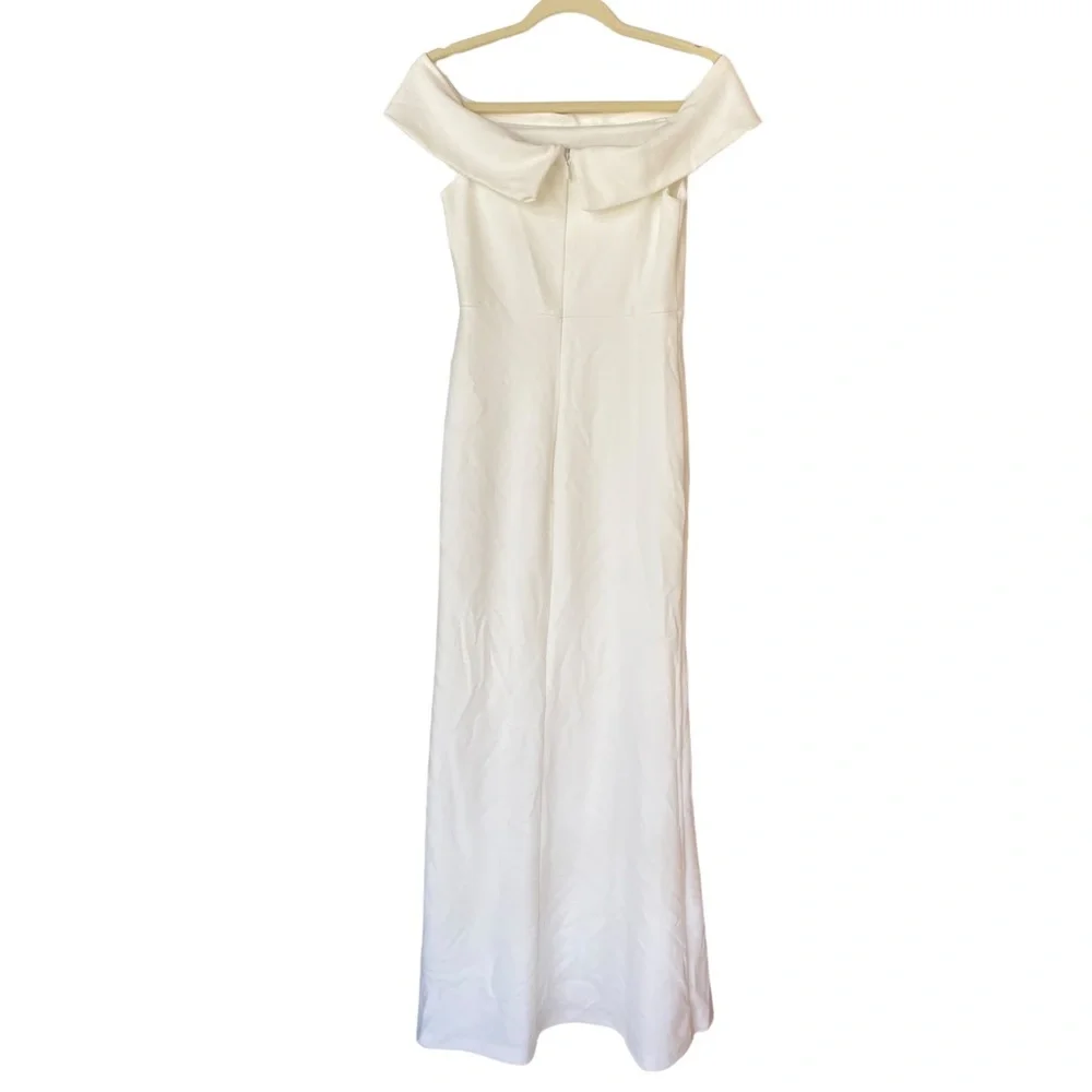 Lulus White Aveline Off The Shoulder Maxi Wedding Dress Dress Women’s Size Small - Picture 9 of 11